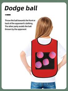 Kids Tail Pulling Game Set, Parent-Child Interactive Sticky Ball Vest + Tail Pulling Toy, Sensory Training Dodge Ball Physical Exercise, Outdoor Multi-Person Chase Game, School Sports Supplies, Christmas/Thanksgiving Party Game Props, Halloween Children's Gift Set (Random Color Details)