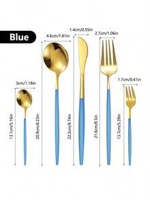 1PC Of Five-Piece Stainless Steel Cutlery Set, Portuguese Fork And Spoon, Western Cutlery Set, All-In-One, Suitable For Family Gatherings, Parties, Kitchens, Restaurants, Hotels, Weddings, And Back-To-School Season