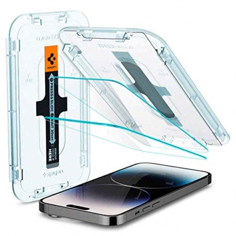 TLL  Tempered Glass Screen Protector [GlasTR EZ FIT] Designed For IPhone 14 Pro [Case Friendly] Sensor Protection 2 Pack2574 - As Pic - View 1