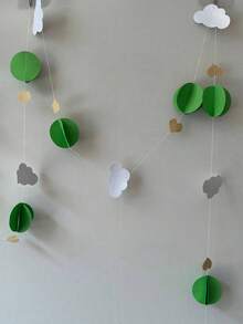 1 Set 118" Trimable Paper Cloud & Balloon Garland Decor, Includes 9pcs 3D Hot Air Balloons, Hearts & Cloud Paper Floral Wall Hanging Decorations, Suitable For Wedding, Birthday Party, Classroom, Home Bedroom, Festival, Summer Celebration Room Decor Bedroom Decor Home Decor Wall Decor - Multicolor - View 14