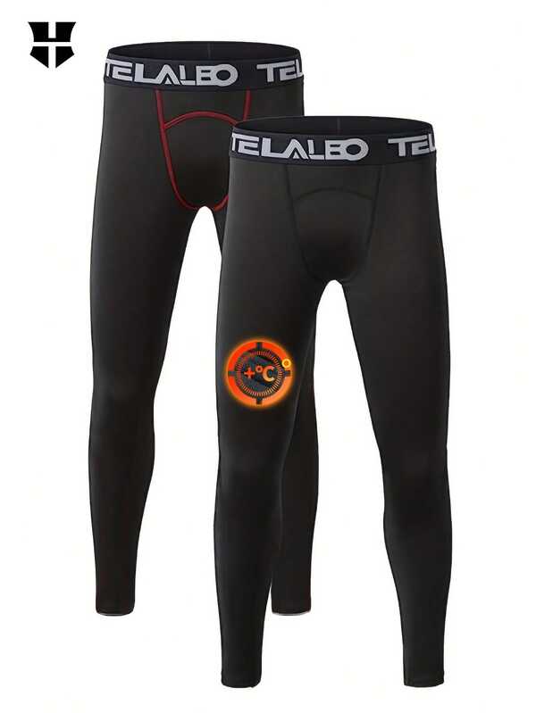 Tween Boy 2pcs Thermal Milk Silk Fabric Stretch Base Layer Bottoms