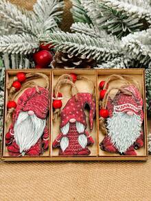 9 piezas Colgante de Gnomo Navideño, Decoración de Enano de Madera, Adornos Navideños, Decoraciones Navideñas para el Hogar, Decoraciones para Árbol de Navidad, Suministros para Fiesta de Navidad Feliz, Regalo de Navidad, Decoración Navideña, Adorno Colgante