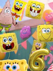SPONGEBOB Spongebob SquarePants Themed Party! 0-9 Birthday Numbers, Customize Your Exclusive Birthday Or Anniversary, Decoration, Christmas, Valentine's Day, Carnival, Easter And Other Theme Festival On-Site Decoration Home Decor Christmas Decorations Room Decor