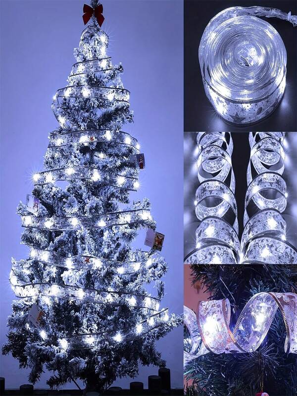 1 قطعة إضاءة شريطية بشكل جنية للكريسماس، إضاءة كريسماس، إكليل شريطي للكريسماس، مناسب لشجرة ، إكليل ، ديكورات شجرة ، ديكور حفلات داخلية، البطاريات غير مشمولة