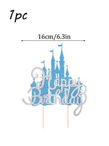 1 Đồ trang trí bánh theo chủ đề lâu đài - Trang trí bánh lâu đài công chúa màu xanh, hồng, vàng - Thích hợp cho sinh nhật theo chủ đề lâu đài công chúa, xứ sở thần tiên mùa đông, trang trí tiệc Giáng sinh - Nhiều màu - Xem 2