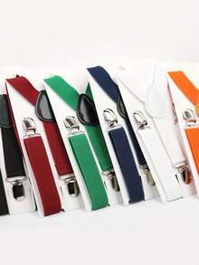 儿童时尚绅士吊带夹、领结和胸花套装、儿童吊带夹、裤夹、肩带、防掉裤带 - 彩色 - 查看 5