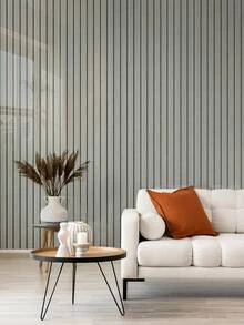 10PCS 23.6"X11.8" /19.4 Sq. Ft Wood Grain Grille Peel And Stick Wall Panels ,Waterproof PVC Self-Adhesive Backsplash Tiles - Wallpaper For Kitchen, Living Room, Bedroom, TV Wall (Glossy)