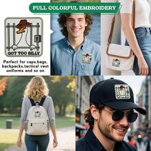 GIURKUU 1 Stück lustiger Cowboy Gans Patch - Wurde zu albern, Klettverschluss Meme Patches, DIY bestickte Applikationen für Rucksäcke, Trucker Hüte, Jacken, Taschen