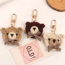 Knitted Bear Keychain Cute Animal Key Ring Wallet Backpack Car Pendant Earphone Case Women's Gift Wedding Party Favor - A - 查看 6