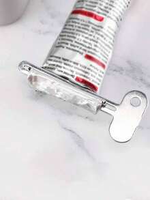 沉浸式减压手动牙膏挤压器 - 不锈钢管挤压器钥匙，金属牙膏分配器，易于使用的化妆品霜管滚轮，T 型设计，银色，减少浪费，适用于牙膏、油漆、霜管，可重复使用。节日庆祝的创意礼物之选 - 彩色 - 查看 4