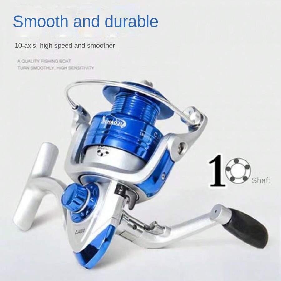 Carrete de pesca de casting, carrete giratorio de Body de metal para pesca en agua salada, pesca con caña de lanzamiento, pesca desde barco