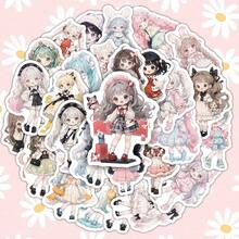 70张可爱动漫女孩贴纸套装 - 萌萌的卡通人物贴纸，适用于笔记本电脑、手机壳和剪贴簿 - 彩色 - 查看 8