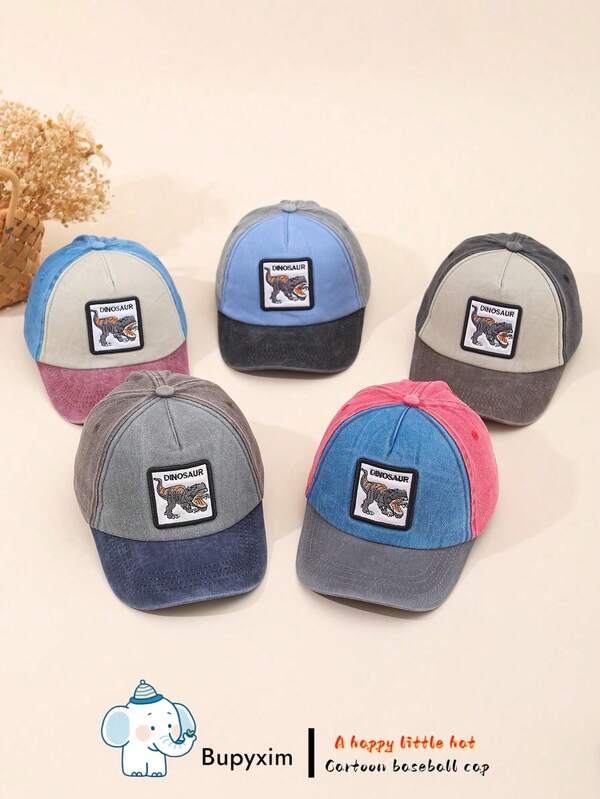1pc Embroidered Dinosaur Baseball Cap For Kids 2-8 Years Old, Suitable For Outdoor, Cycling, Sports, Etc.