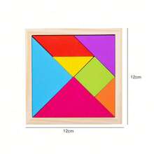 Tangram Creative Puzzle, Wooden Colorful Geometric Shape Intelligence Puzzle, Early Childhood Education AIDS, Children's Educational Toys - View 8