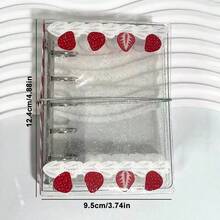 M5 可爱草莓奶油色 PVC 活页笔记本封面，透明便签本封面，适用于照片收纳、贴纸簿、日记本、相册、卡片收纳、DIY 手账本 - 彩色 - 查看 9