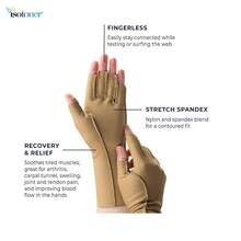 Isotoner Women & Men Arthritis Compression Rheumatoid Pain Relief Gloves For Joint Support With Open/Full Finger Design-905190 - 駱駝只用左手 - 查看 4