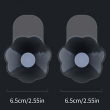 1 对 6.5 厘米/10 厘米圆形花朵形硅胶透明丰胸胶带，增强乳沟的隐形硅胶乳贴，时尚新娘隐形胸罩，适合所有肤色 - 無色 - 查看 9