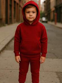 ¡LOOK CÓMODO Y CON ESTILO!    Conjunto de pants + sudadera con capucha - Rojo violeta - Ver 2