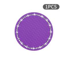 1 pieza/2 piezas posavasos para portavasos de coche, posavasos brillante para insertar portavasos, posavasos universales antideslizantes para automóviles incrustados en adornos, accesorios de automóvil interno, alfombrilla de silicona de 7 cm/2,75 pulgadas, lote de almohadillas de goma redondas de cristal suave con pedrería para bebidas automotrices, accesorios de automóvil interno - Talla única - Ver 17