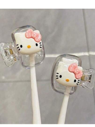  10pcs Sanrio Hello Kitty Toothbrush Holder Set - Adorable Travel Case For Stylish Toothbrush Protection, Perfect For Home And On-The-Go, Essential DIY Kitty Design For Personalization, Ideal Gift For Hello Kitty Fans, Enhance Your Bathroom Decor With Fun And Functionality, Must-Have Accessory For Kids And Adults Alike, Perfect For Holiday Gifting And Everyday Use.