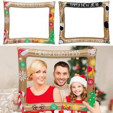 1/2 pièces Cadre photo gonflable de Noël pour selfie, rassemblement familial, convient pour fête de Noël, événements à la maison, décoration du Nouvel An