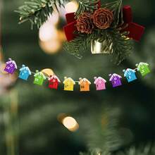 Guirnalda navideña, letras para el árbol de Navidad, adornos de papel colgantes para chimenea, pared, ventana, recuerdos de fiesta - Morado - Ver 5