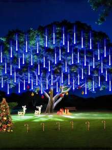 10pcs/Set Or 8pcs/Set Solar Powered LED Meteor Shower Lights, Waterproof Falling Icicle String Lights For Indoor/Outdoor Garden Yard Lawn Christmas/Halloween/New Year Decoration - Multicolor - View 15