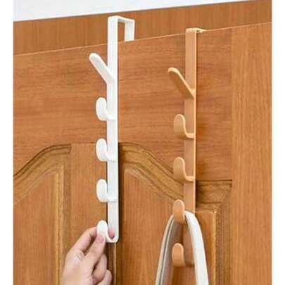 1个多功能白色/黑色塑料门钩，时尚现代，无孔设计，坚固耐用，是家居收纳的理想之选，适用于卧室、浴室、宿舍和玄关，轻松提升空间格调，兼具实用功能，是节日装饰和日常使用的完美之选，这款必备配件助您最大限度地利用收纳空间。