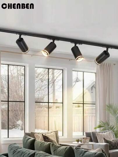 3pcs/4pcs/6pcs GU10 Recessed Ceiling Track Lights, Replaceable Bulb, Spotlight For Room, Living Room, Bedroom, Corridor, Kitchen, Closet, House, Store, Supermarket, Clothing Store, Mall, Studio, Restaurant, Bar, Gym, Dance Studio. Voltage: 85-265V, Black/White Available