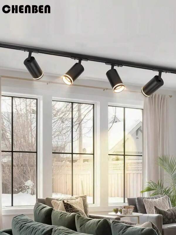 3pcs/4pcs/6pcs GU10 Recessed Ceiling Track Lights, Replaceable Bulb, Spotlight For Room, Living Room, Bedroom, Corridor, Kitchen, Closet, House, Store, Supermarket, Clothing Store, Mall, Studio, Restaurant, Bar, Gym, Dance Studio. Voltage: 85-265V, Black/White Available