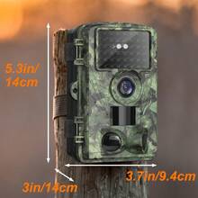 Outdoor Wildlife Photography Camera | 16 MP Game Camera With Night Vision, 0.7s Trigger Motion Activation, 90° Wide Angle & 38 Glow-Free IR LEDs, Fits Tree Stand - Green - View 3