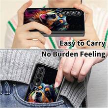 Floral, Animal And Galaxy Print Pattern Foldable Phone Case Compatible With Sam Galaxy Z Flip 3 4 5 6 7 Folding Case Design For Moto Razr 40 50 60 Ultra Cute Phone Case For Girl And Women - Chó màu nước - Xem 6