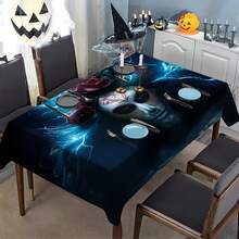 1/20pcs Halloween Theme Tablecloth,Non-Slip Durable Rectangle Polyester Tablecloth,For Family Kitchens,Banquets & Patios,Halloween Party Decoration - Multicolor - View 9