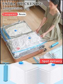 1/20 قطعة أكياس ضغط وختم فراغي، أكياس تخزين فراغية، أكياس سحاب فراغية، أكياس أمتعة موفرة للمساحة، أكياس ضغط للسفر، منظمات ملابس قابلة للطي، أكياس تخزين الملابس والبياضات والملابس الشتوية - توفير مساحة بنسبة 75%، مقاوم للرطوبة ومقاوم للحشرات