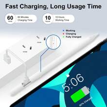 قلم تعمل باللمس متوافق مع أجهزة iPad (2018-2025)، iPad Pro (11/12.9 بوصة)، iPad Air 3/4/5، iPad 11/10/9/8/7/6، iPad Mini 6/5، مع ميزة رفض راحة اليد، شحن سريع، حساسية للميل، كتابة بتأخير منخفض، مثالي كهدية للطلاب والرسامين والأمهات والعائلة والأصدقاء والأطفال وأعياد الميلاد والمناسبات، إكسسوارات الهاتف