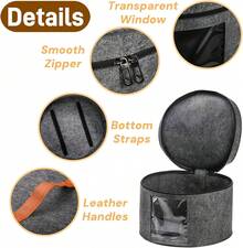 SOUJOY 2 Pack Hat Storage Boxes, 42cm/16.5 Foldable Stackable And Portable Felt Organizers Cowboy Hats, Caps,Save Closet Space And Multi-Use Home Bin