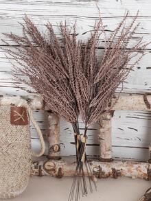 6/18 Pcs Artificial Grass Plants Wheatgrass Fake Grass Shrubs Plastic Grass Onion Grass Flowers UV Resistant Plants Bohemian Home Table Decor Rustic Farmhouse Party Home DIY Crafts Patio Flower Garden Farmhouse Flower Arrangements Table Centrepieces - Coffee Brown - View 9