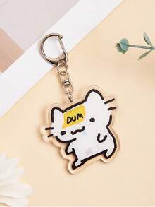 1pc/5pcs Acrylic Cute Cartoon Line Cat Keychain Clown Cat Pink Girl Cat Heart Balloon Kitten Animal Theme Keychain Pendant Car Keychain, Wallets,Car Keys, Bags, Friends', Anniversary S Christmas Gift Ideas Bag Accessories Lanyards With Id Holder Car Accessories Bag Charms