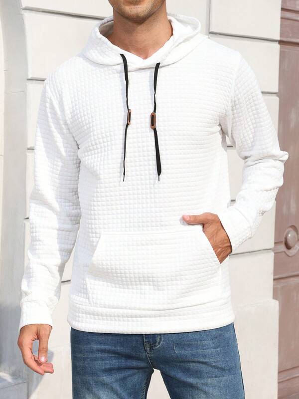 Men's Casual Pullover Jacquard Knit Hoodie Sweatshirt