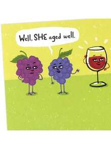 Shoebox Funny Birthday Card For Her Wine And Grapes
