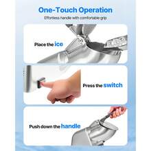 Ice Crusher Machine, 286lbs Per Hour Electric 4 Blades Snow Cone Maker, Stainless Steel Shaved Ice Machine With Bowl And Cover, 300W 2000RPM Ice-Shaver For Home And Commercial Use, Silver - Compact Silver: 286 Lbs/h, 300W - View 4