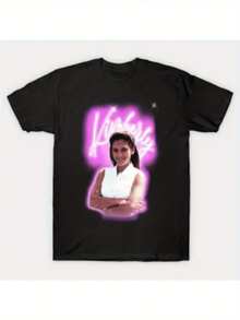 Kimberly Pink Ranger Airbrush T-Shirt Men's Cotton Printed T-Shirt - màu đen - Xem 1