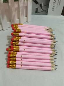10/20/30pcs Pink Mini Pencil With Eraser, 4 Inch/10cm HB Hexagon Golf Pencil For School, Office, Gift, Wedding Back To School