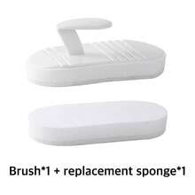 Flexibler & biegsamer Haushaltsschwamm-Reinigungsbürste, für Spülen & Badewannen, austauschbarer Schwammkopf. Ohne Strom, ergonomischer Griff, kompakter Reiniger, stabiles Material, manueller Reiniger, eine tolle Hilfe für beschäftigte Hausfrauen