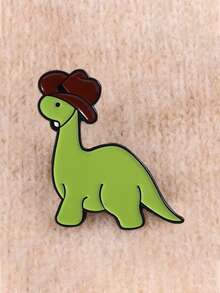 1 件装可爱恐龙珐琅胸针松针翻领别针徽章背包服装配饰卡通珠宝派对装饰礼物