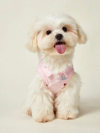 PETSIN One Solid Color Pet Polo Shirt With Embroidery For Spring And Summer