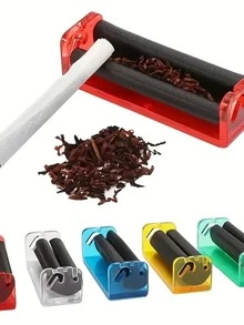 1个手动卷烟器，适用于2.8英寸、3.1英寸和4.3英寸卷烟纸，手持塑料卷烟器，吸烟配件 - 颜色随机，返校用品 - 彩色 - 查看 6