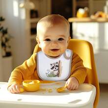 8pcs/Set Cartoon Seasonal Print Adjustable Snap Waterproof Baby Bibs For Boys And Girls