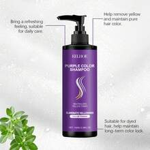 EELHOE 2pcs Purple Collagen Anti Yellowing Hair Care Set, Shampoo With Hair Conditioner, Repairing Split Ends, Removing Yellowing And Fixing Color, Making Hair Smooth And Soft, Suitable For All Hair Types - Purple - View 8