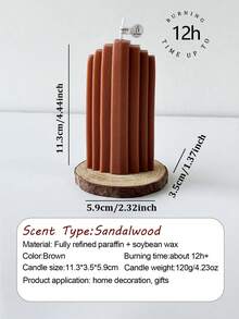 Brown Vertical Striped Tapered Cylindrical Scented Candle, European-Style Home Decor Foyer Accent, Wedding Favor Candle, Suitable For Rooms, Dining Tables And All Corners Of The Home, Ideal For Christmas Gatherings, Birthday Celebrations, Romantic Weddings And Elegant Dinners, Expressions Of Love On Valentine's Day, Heartfelt Anniversaries, And Gifts For Mothers.